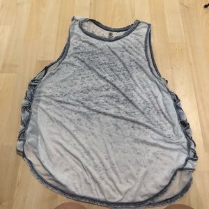 Blue/ white worn tank top